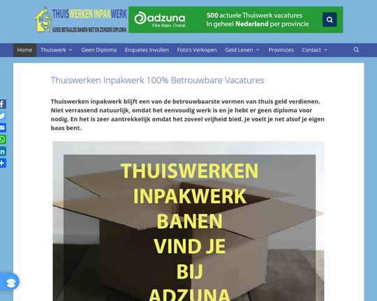 Thuiswerken Inpakwerk